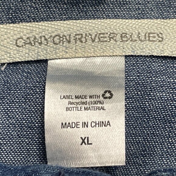 Carry On River Blues Women’s Blue Chambray Long Sleeve Tunic Shirt Size XL - New - Picture 6 of 9